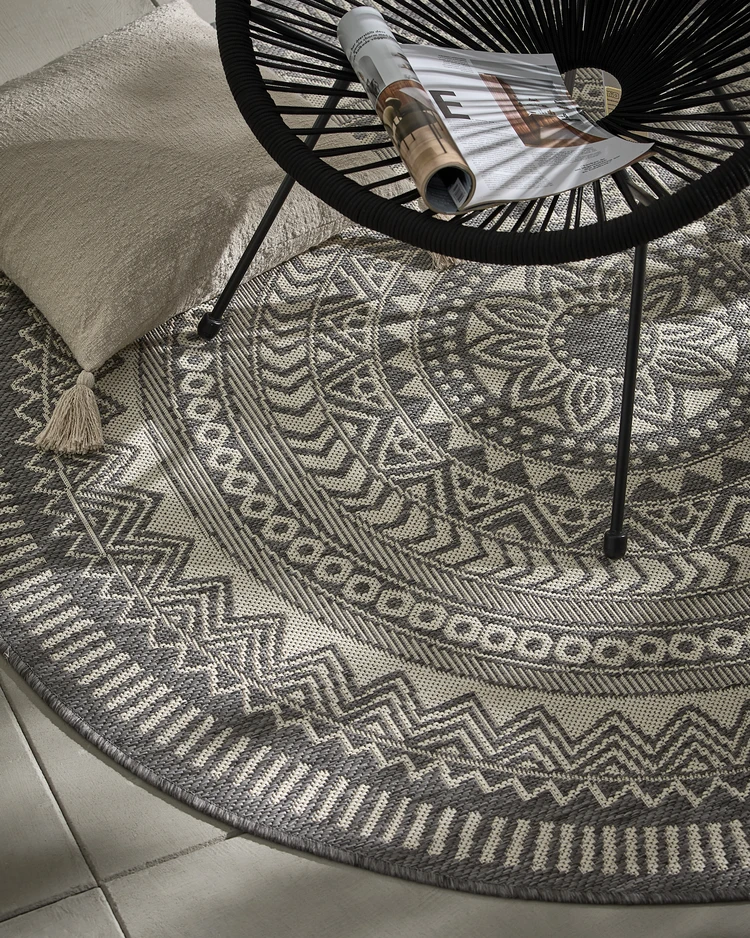 Enerum - Flatvävd matta, inom-/utomhus, Ø 160 cm - inspiration