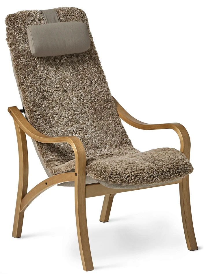 Anne - Fåtölj med fotpall - Brun