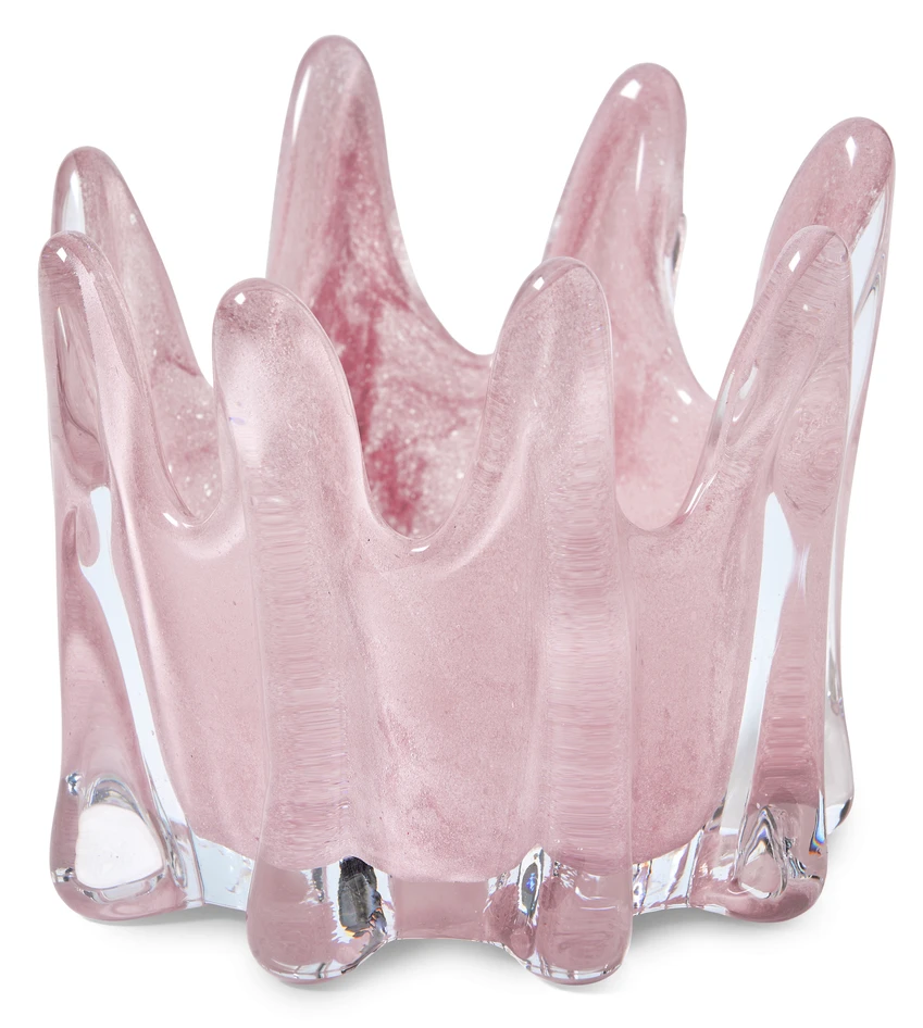 Krona - Ljuslykta, H 15 Ø 14 cm - Rosa