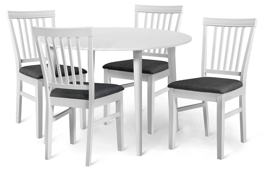 Plaine - Matgrupp med 4 stolar Alice - Vit