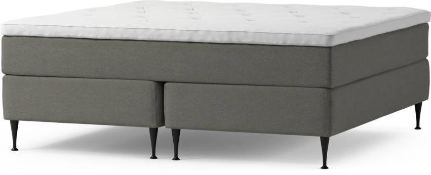 Delux Dream - Kontinentalsäng, dubbelsäng med bäddmadrass och sängben - Grå