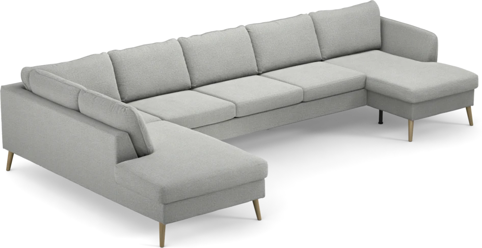 County - 4-sits soffa med divan vänster och schäslong höger - Grå