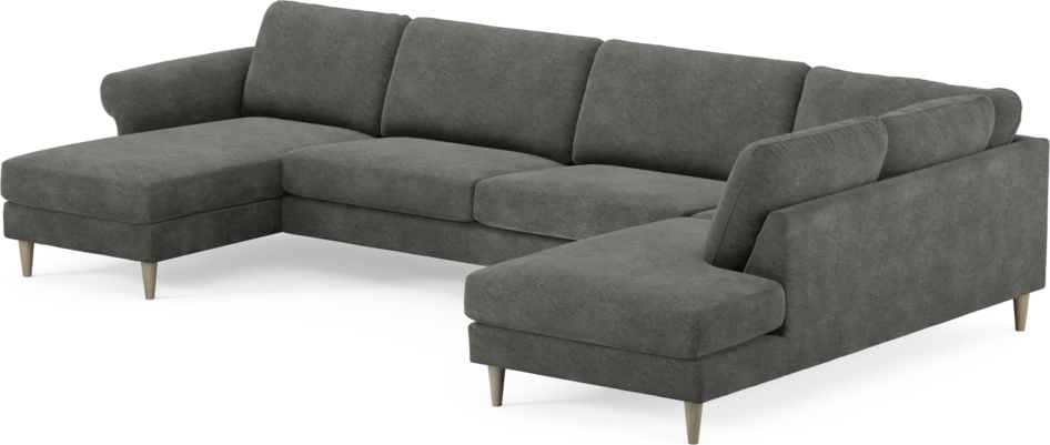Bridge - 3-sits soffa med schäslong vänster och divan höger - Grå