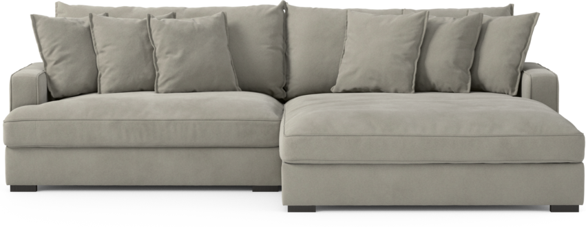 Rossi - 2-sits soffa med schäslong XL höger - Grå