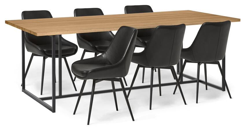 City - Matgrupp med 6 stolar Loui - Beige
