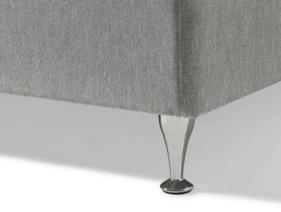 Väderö Comfort - Kontinentalsäng, dubbelsäng med bäddmadrass, sänggavel pikerad - Grå