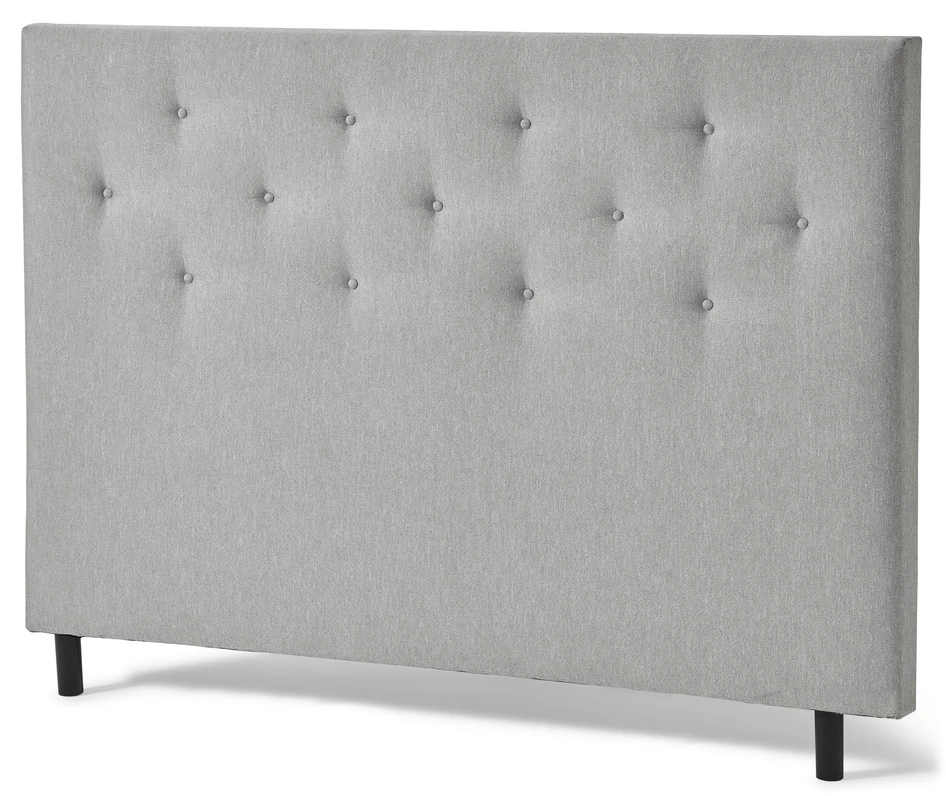 Väderö Comfort - Kontinentalsäng, dubbelsäng med bäddmadrass, sänggavel pikerad - Grå