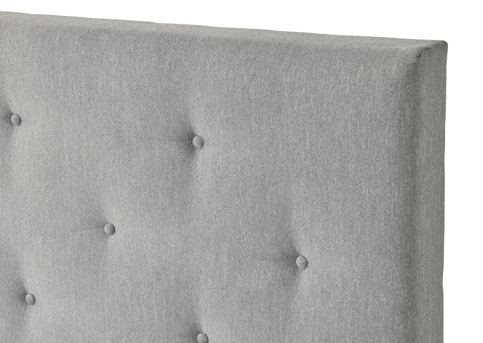 Väderö Comfort - Kontinentalsäng, dubbelsäng med bäddmadrass, sänggavel pikerad - Grå