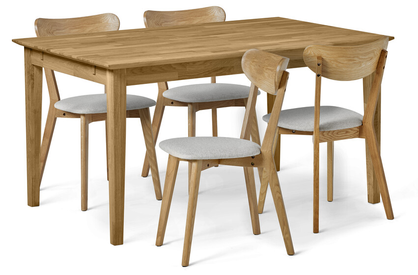 Ekerö - Matgrupp med 4 stolar Ludvig - Beige