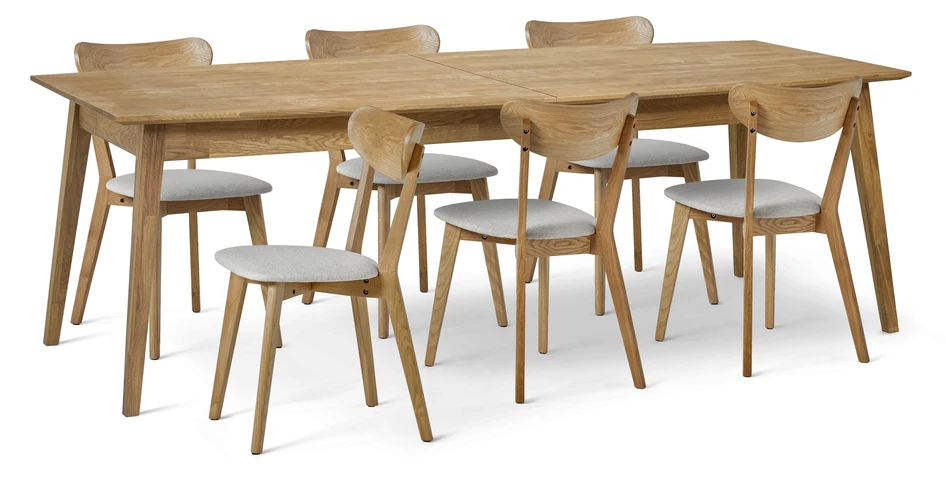 Ekerö - Matgrupp med 6 stolar Ludvig - Beige