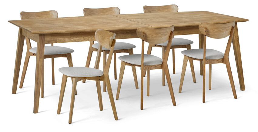 Ekerö - Matgrupp med 6 stolar Ludvig - Beige