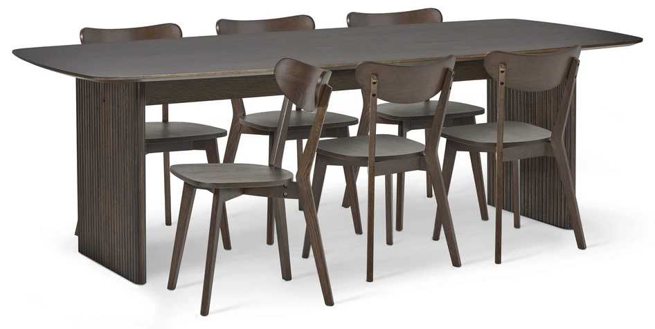 Ines - Matgrupp med 6 stolar Ludvig - Brun