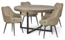 Woodenforge - Matgrupp med 4 stolar Edin - Beige