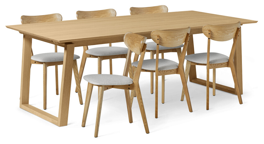Twin - Matgrupp med 6 stolar Ludvig - Beige