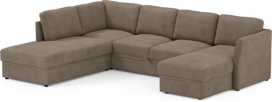 Öland - Bäddsoffa med divan vänster och schäslong höger - Brun