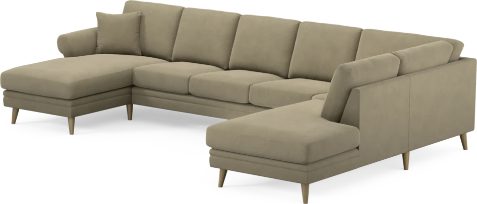 Eden - 3-sits soffa med schäslong vänster och divan höger - Beige