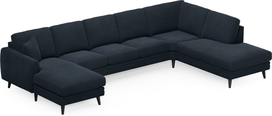 Eden - 3-sits soffa med schäslong vänster och divan höger - Blå