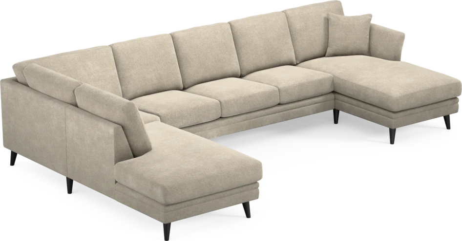 Eden - 3-sits soffa med divan vänster och schäslong höger - Beige