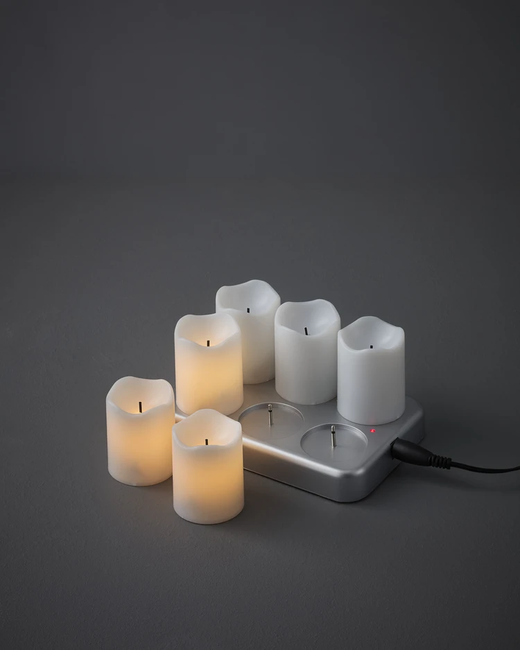 ChargeMe - LED-ljus, 15x9,5x7,5 cm, 6 ljus, brinntid 6 h - inspiration