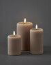 Stråla - LED-ljus, H 13 Ø 7,5 cm, timer - Beige