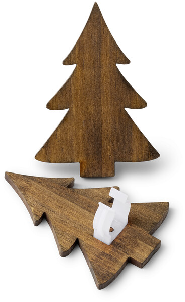 Juldekoration - Ljusmanschett, 6,5x9x3 cm - Brun
