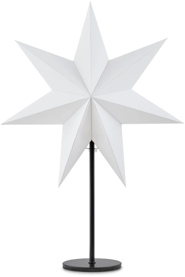Amelia - Julstjärna på fot, Ø 35 cm - Vit