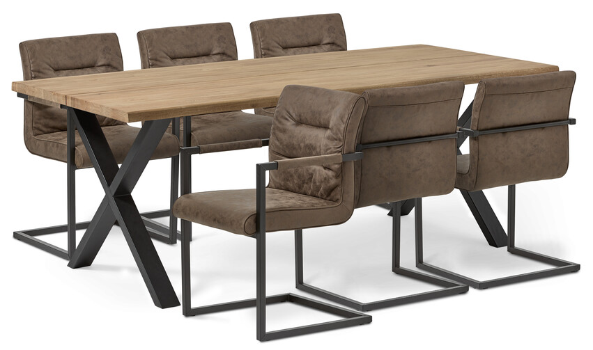 Eastwood live - Matgrupp med 6 stolar Eastwood - Beige