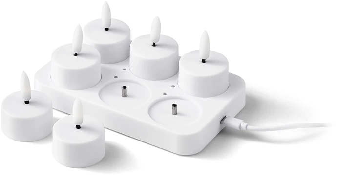 Flamme Charge, LED-ljus, 14x9x6 cm, 6 ljus, brinntid 30 h