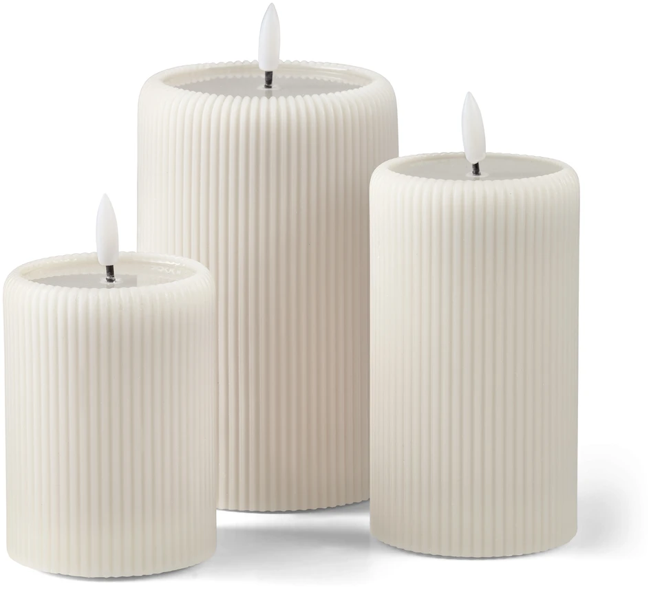 Stråla - LED-ljus, H 13 Ø 7,5 cm, timer - Vit