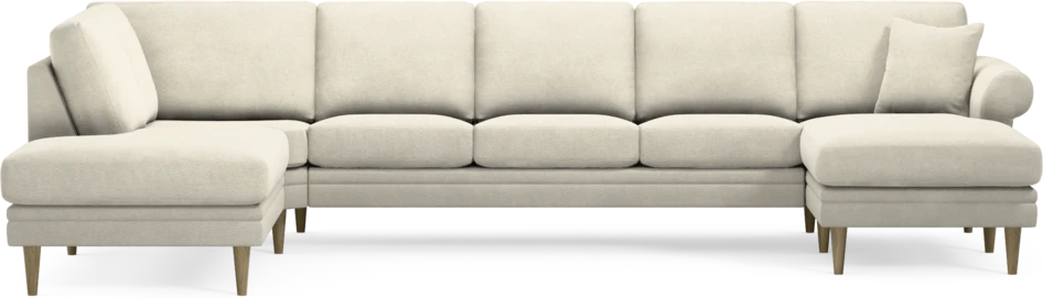 Eden - 3-sits soffa med divan vänster och schäslong höger - Vit