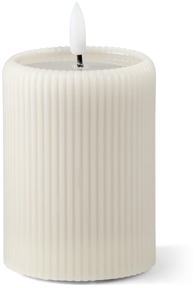 Stråla - LED-ljus, H 10 Ø 7,5 cm, timer - Vit