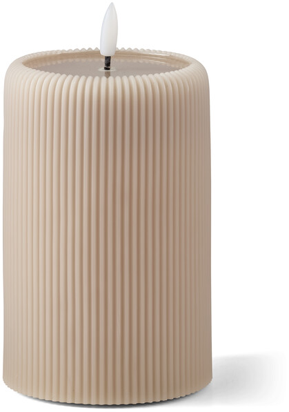 Stråla - LED-ljus, H 15 Ø 10 cm, timer - Beige