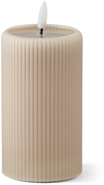 Stråla - LED-ljus, H 13 Ø 7,5 cm, timer - Beige