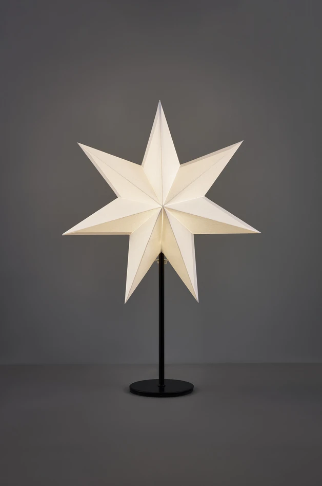 Amelia - Julstjärna på fot, Ø 35 cm - Vit
