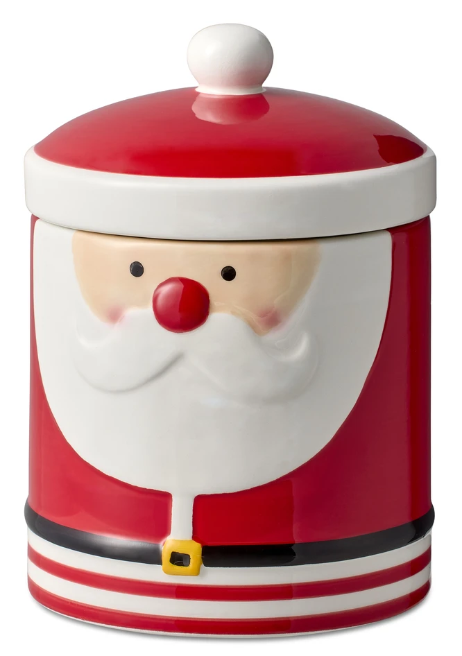 Santa Claus - Burk, H 19 Ø 14 cm - Röd