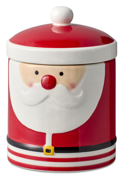 Santa Claus - Burk, H 19 Ø 14 cm - Röd