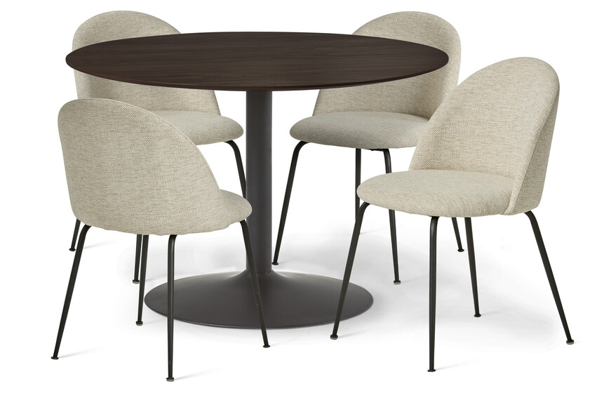 Plaine - Matgrupp med 4 stolar Kiwi - Brun
