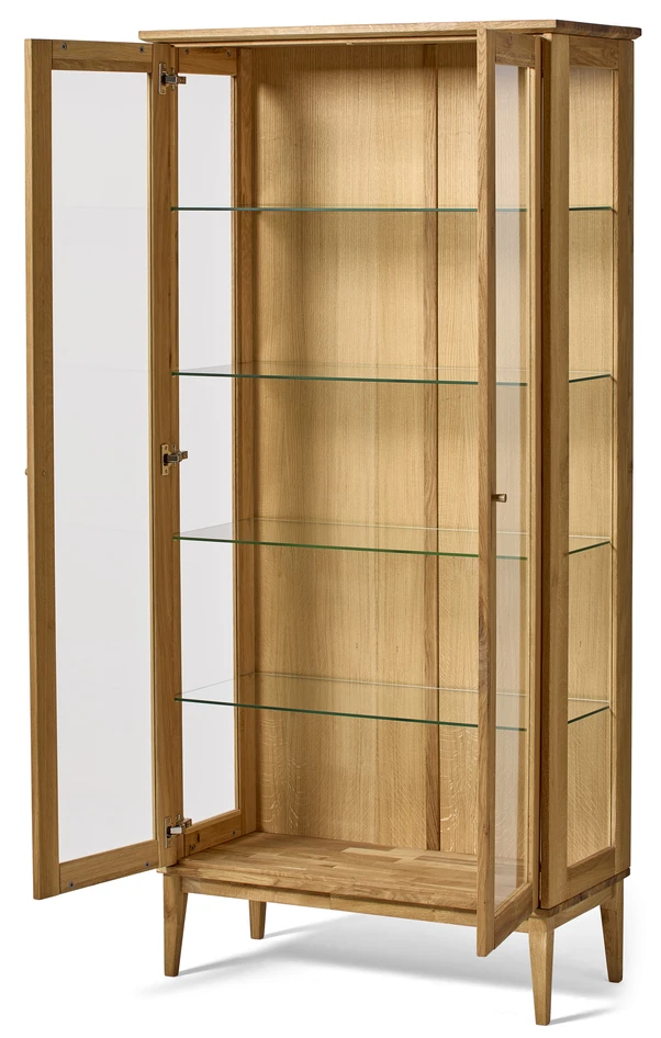 Ekerö - Vitrinskåp, 92x43x195 cm - Beige