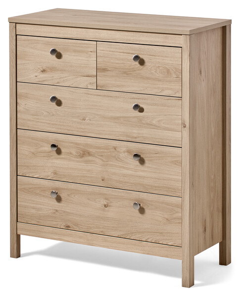 Molly - Byrå med 5 lådor, 82x38,5x99 cm - Beige