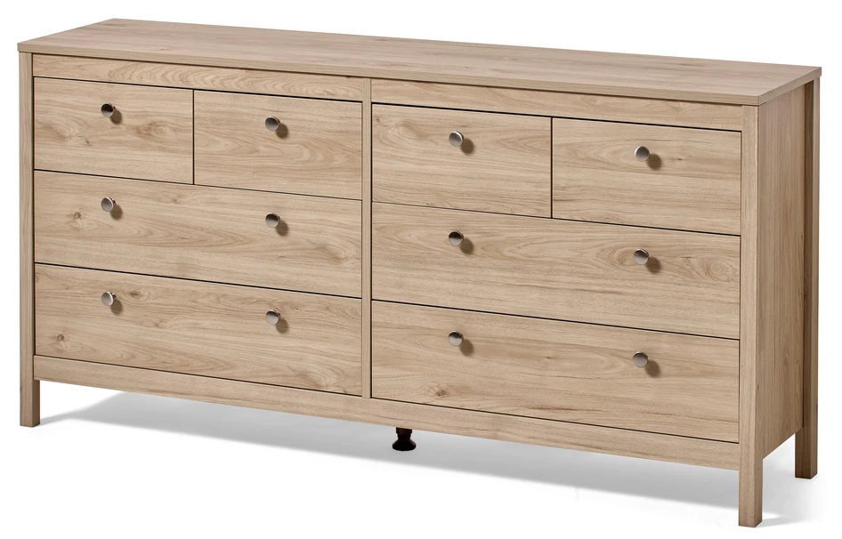Molly - Byrå med 8 lådor, 160x38,5x80 cm - Beige