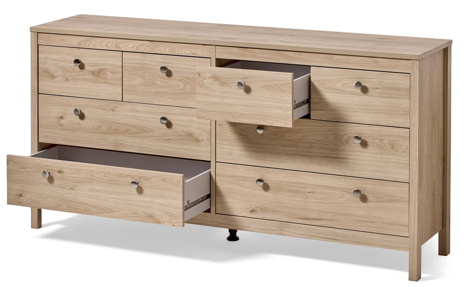 Molly - Byrå med 8 lådor, 160x38,5x80 cm - Beige