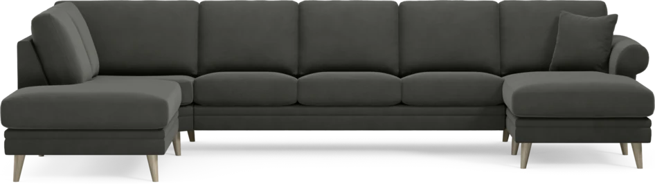 Eden - 3-sits soffa med divan vänster och schäslong höger - Grå