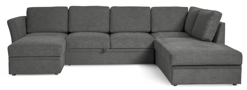 Öland - Bäddsoffa med schäslong vänster och divan höger - Grå