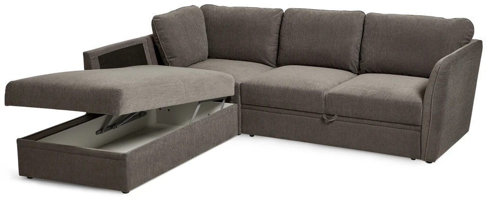 Öland - Bäddsoffa med divan vänster - Grå