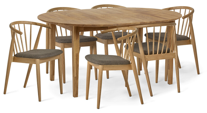 Ekerö - Matgrupp med 6 stolar Sixten - Beige