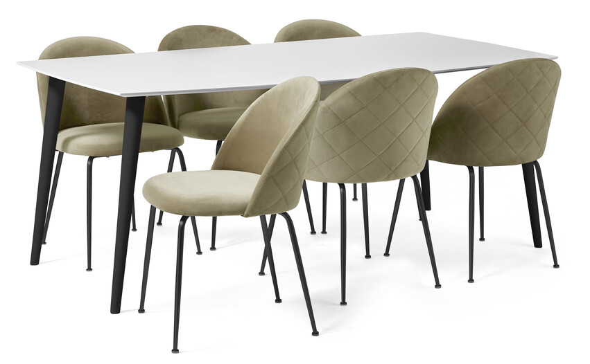 Plaine - Matgrupp med 6 stolar Kiwi - Beige