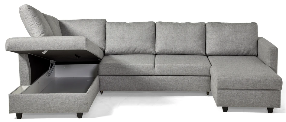 Skaftö - Bäddsoffa med divan vänster och schäslong höger - Grå