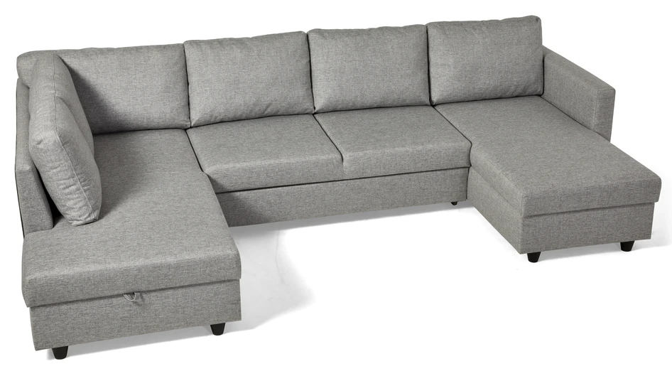 Skaftö - Bäddsoffa med divan vänster och schäslong höger - Grå