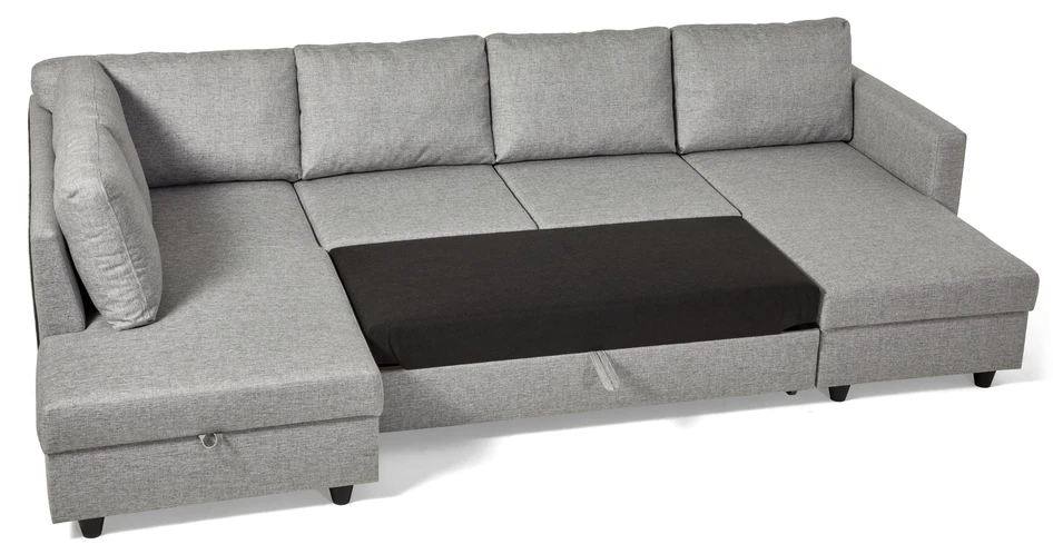 Skaftö - Bäddsoffa med divan vänster och schäslong höger - Grå