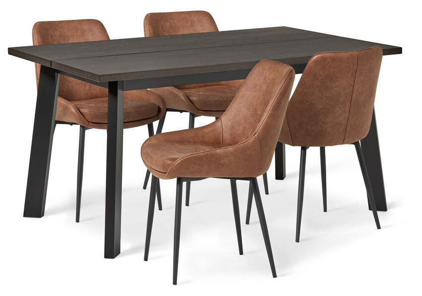 Nomad - Matgrupp med 4 stolar Leon - Orange